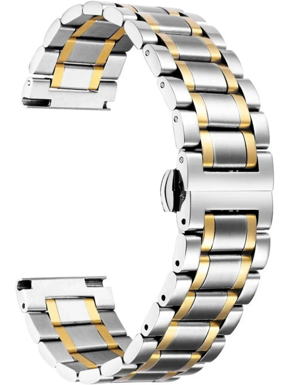 Adjustable Stainless Steel Watch Band 12mm-24mm, Metal Link Bracelet for Men